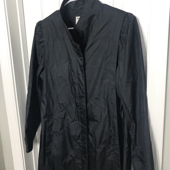 Weather Wise Black Button Down Trench Coat - Picture 3 of 8